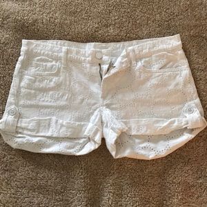7 for All Mankind Eyelit Shorts in White